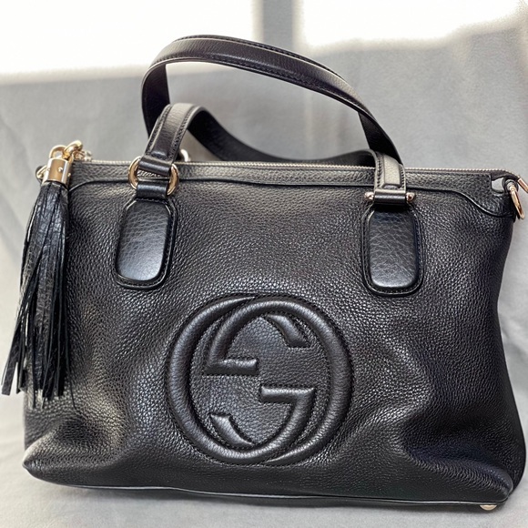š¤ Authentic Gucci Soho Chain Double G Tassel Leather Shoulder Bag - Picture 2 of 9